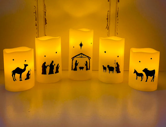 Nativity Candles with Remote Control