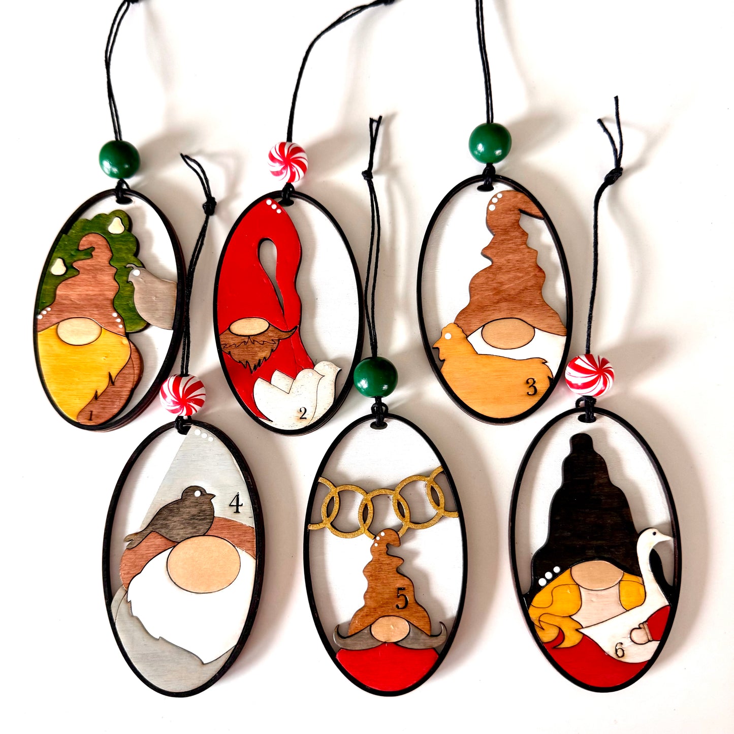 NEW! "12 Days of Christmas" Gnome Ornament Set