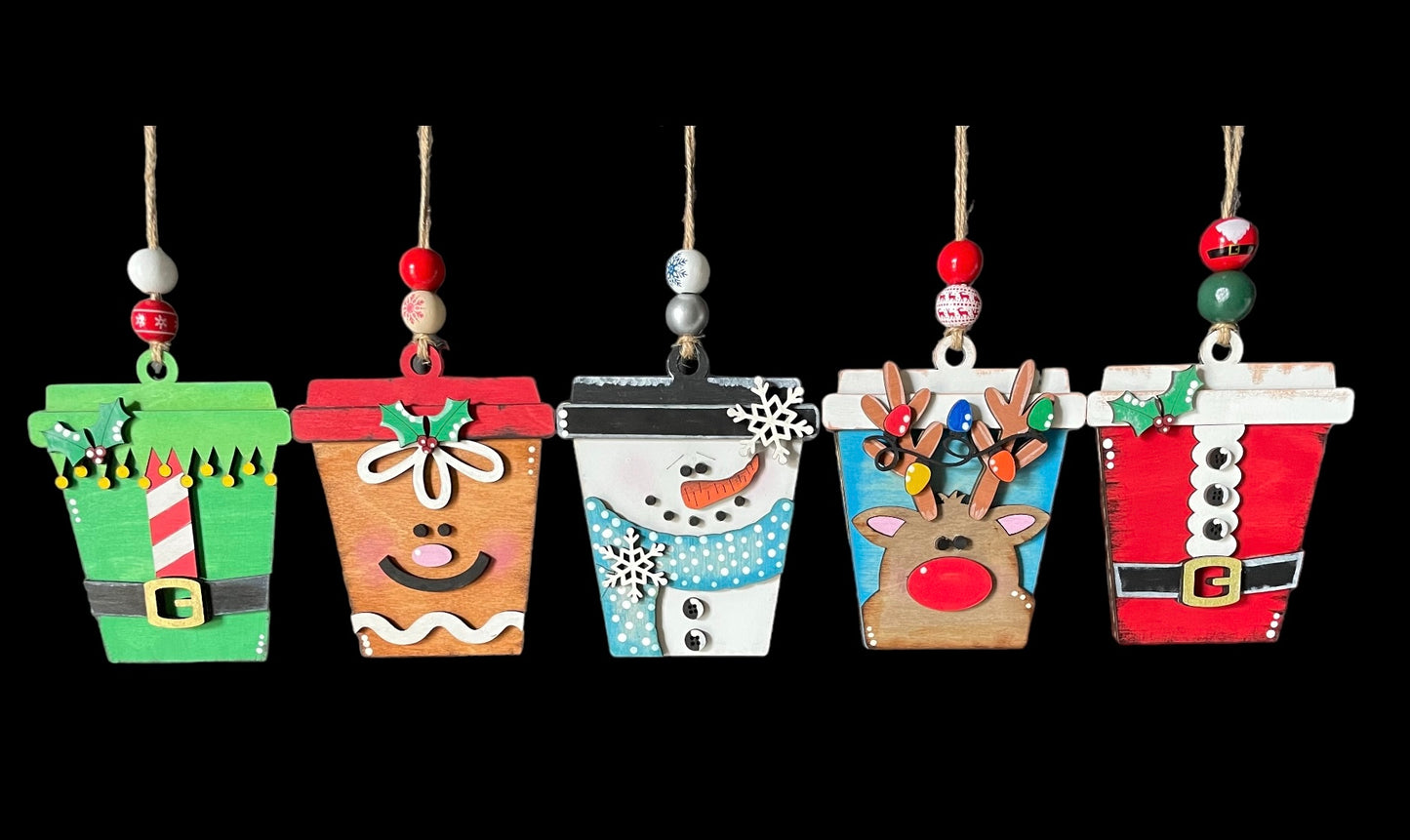 Christmas Gift Card Holder and Ornament - Latte Cup Collection