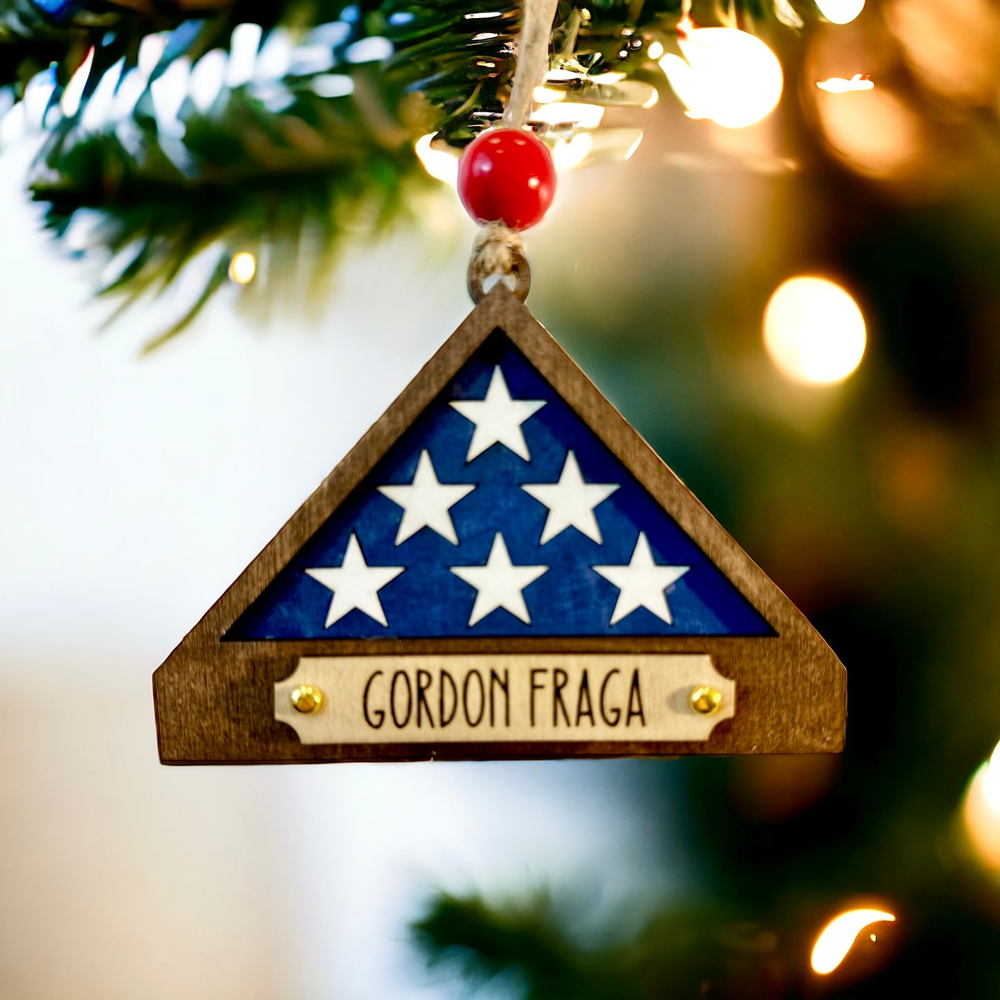 NEW! Christmas Ornament - Memorial Flag