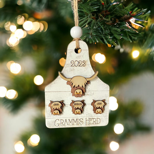 Highland Cow Family Ornament