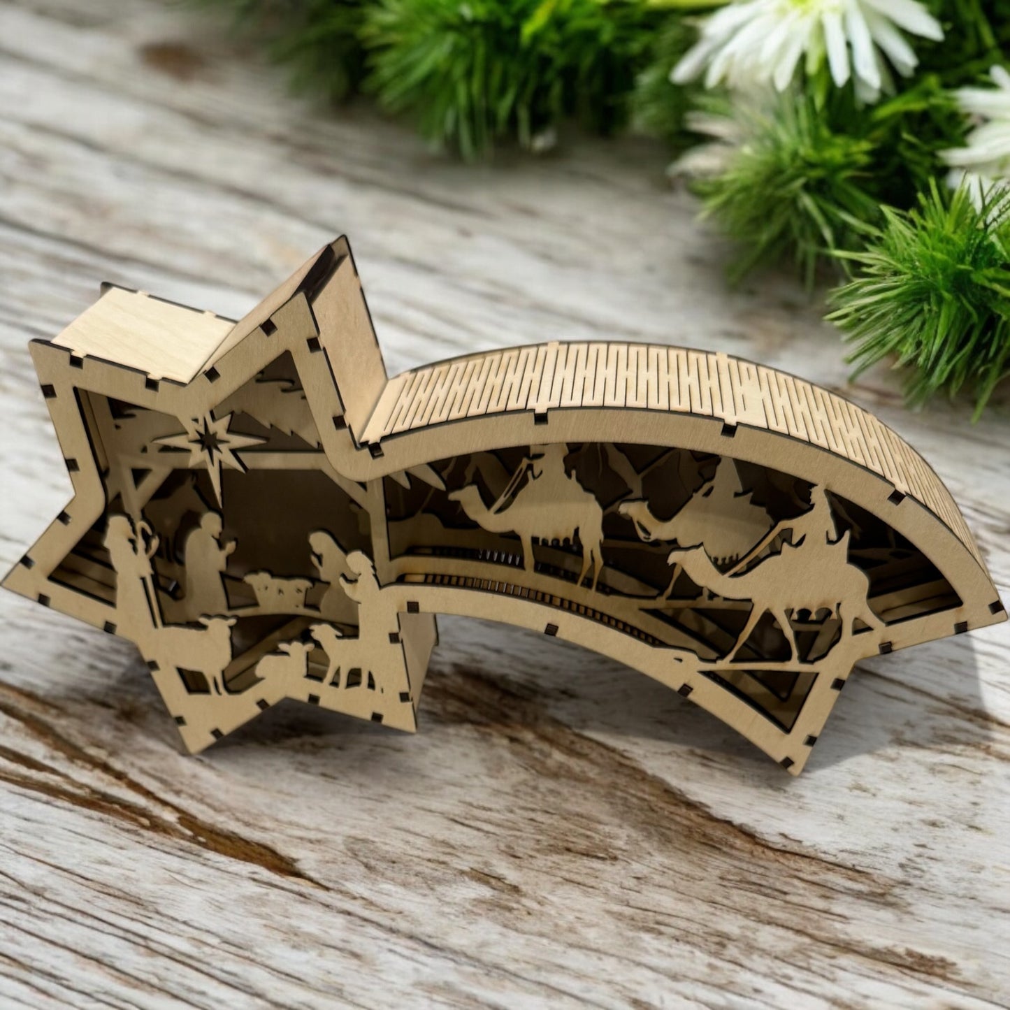 NEW! Lighted Christmas Shooting Star Nativity