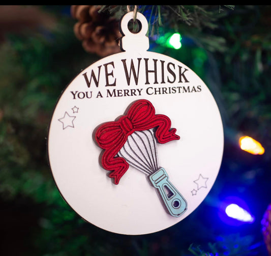 NEW! Christmas Ornament "We Whisk you a Merry Christmas"